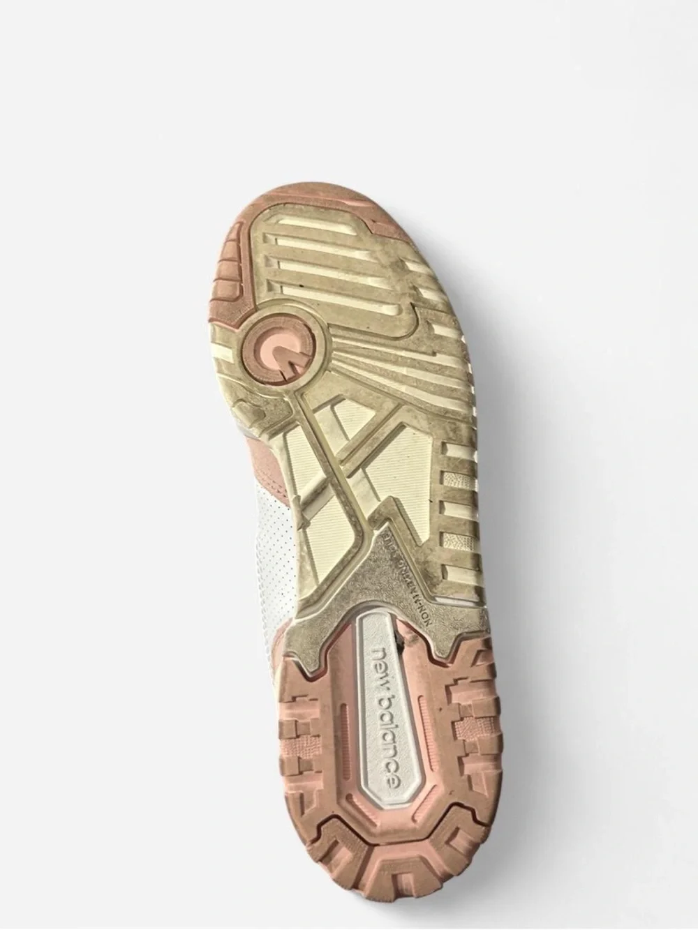 New Balance Women's White & Blush Pink 550 Sneakers